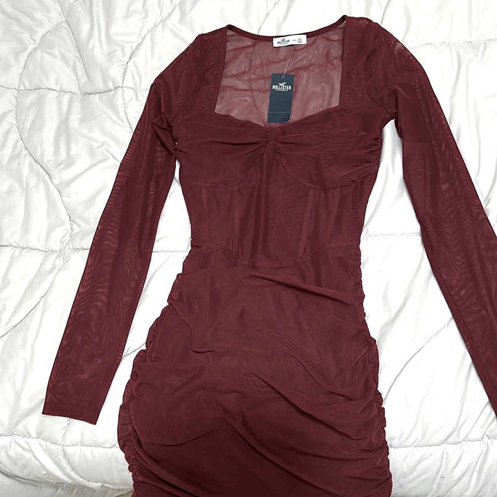 Brand new Hollister Long-Sleeve Mesh Corset Dress